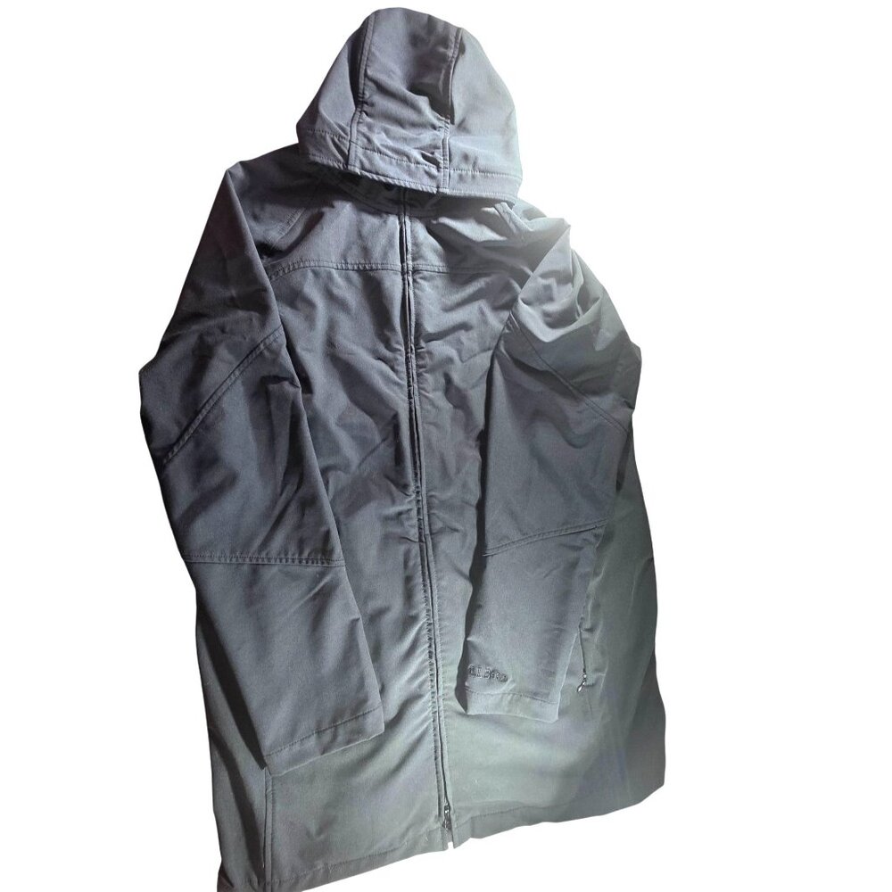 Black  Jacket L.L.Bean Womens XL Polyester Spandex Hooded coat